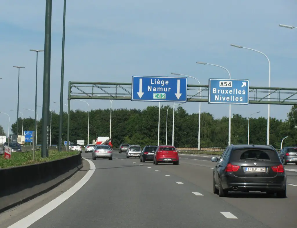 E42 motorway southbound towards Verviers and Spa