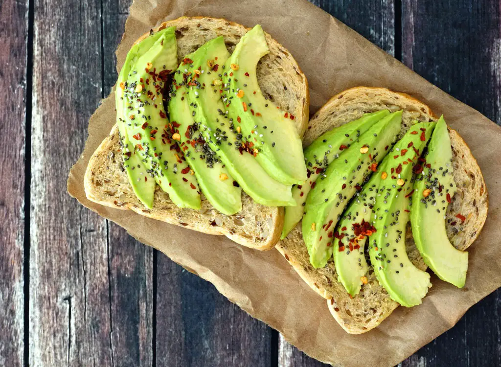 bread, and healthy fats like avocado.