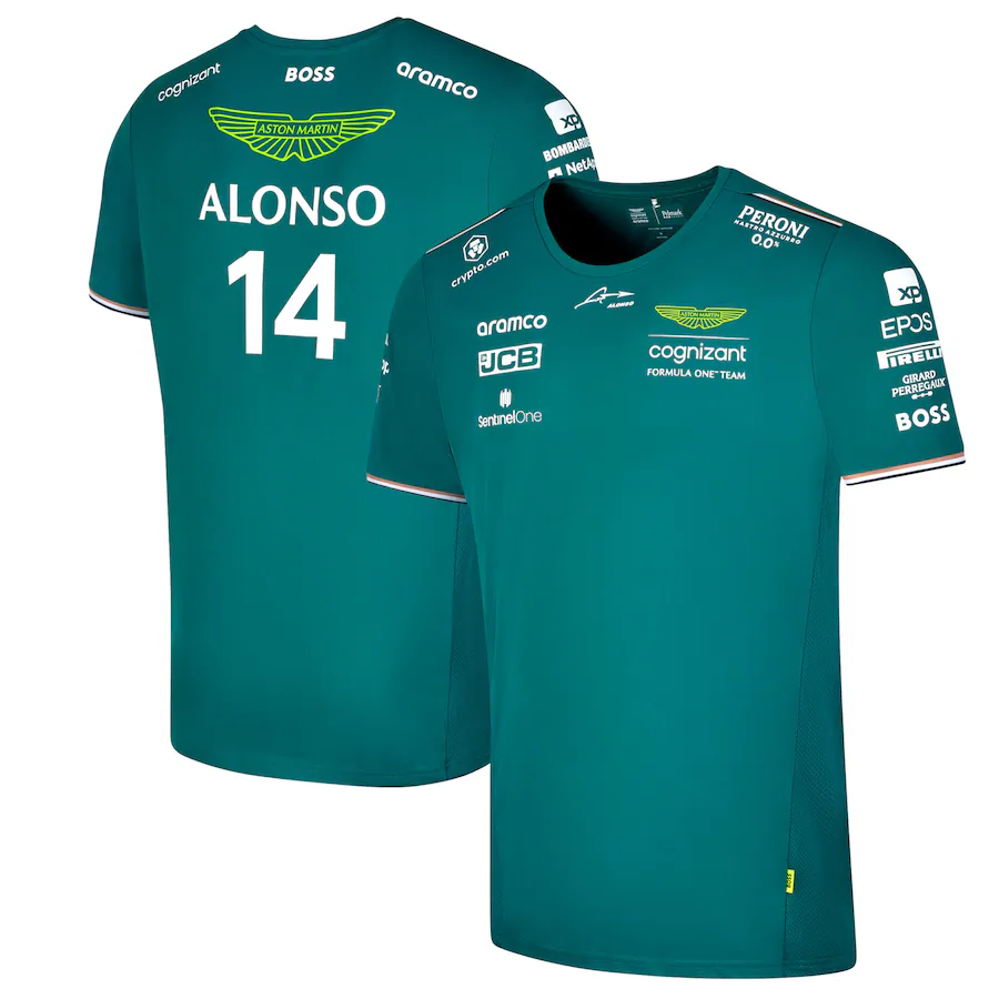 Aston Martin Aramco Cognizant F1 2023 Official Fernando Alonso Team Driver T-Shirt