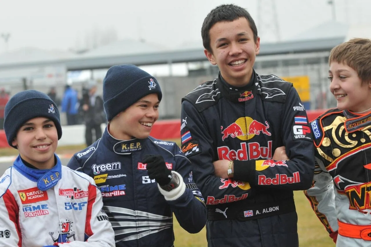 Young Alex Albon, Young lance stroll, Yiung George Russel