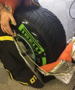 Keeping F1 tires warm